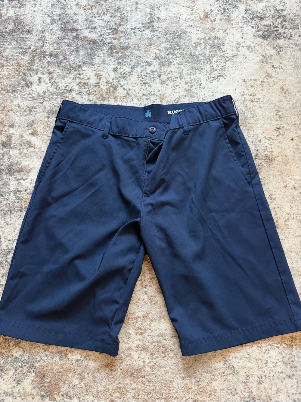 Rugged Blue Flat-Front Men's Chino Shorts